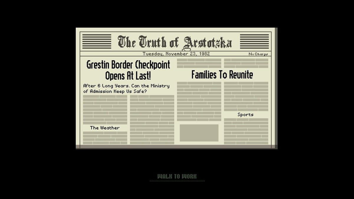 Papers, Please GOG.COM Klíč – herní záběr (1)